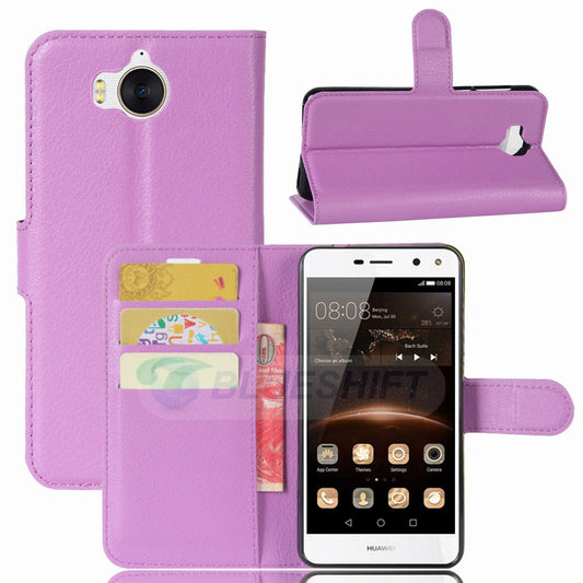 Huawei Y5 2017 Pu Wallet Case [Purple]