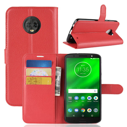 Moto G6 Plus Pu Wallet Case [Red]