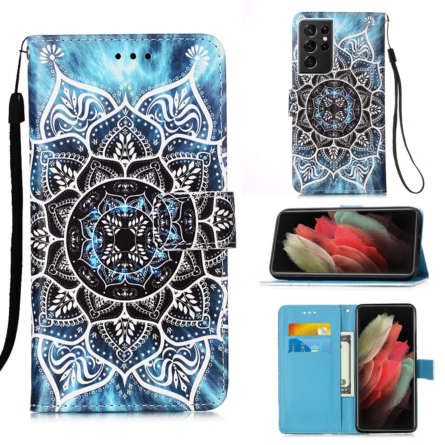 Samsung Galaxy S21 Ultra Designer PU Case Mandala