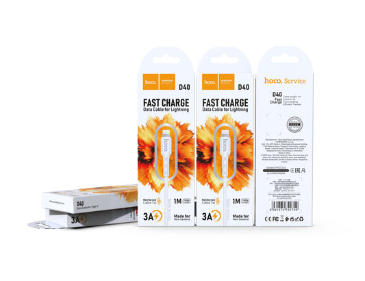 Hoco 3A Fast Charge Data Cable (D40)