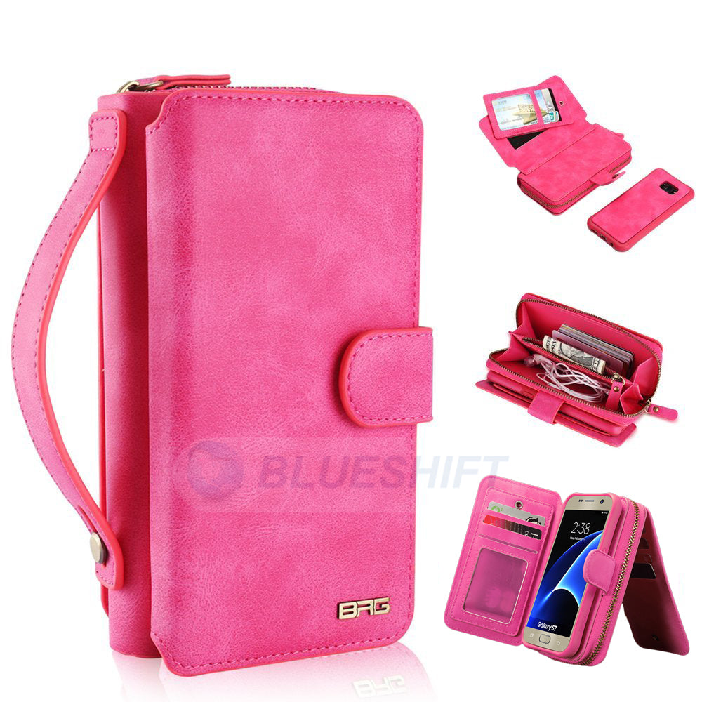 Samsung Galaxy S7 Deluxe Zipper Case Rose