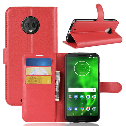 Moto G6 Pu Wallet Case [Red]