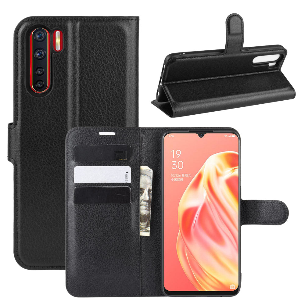 Oppo A91 Pu Wallet Case [Black]