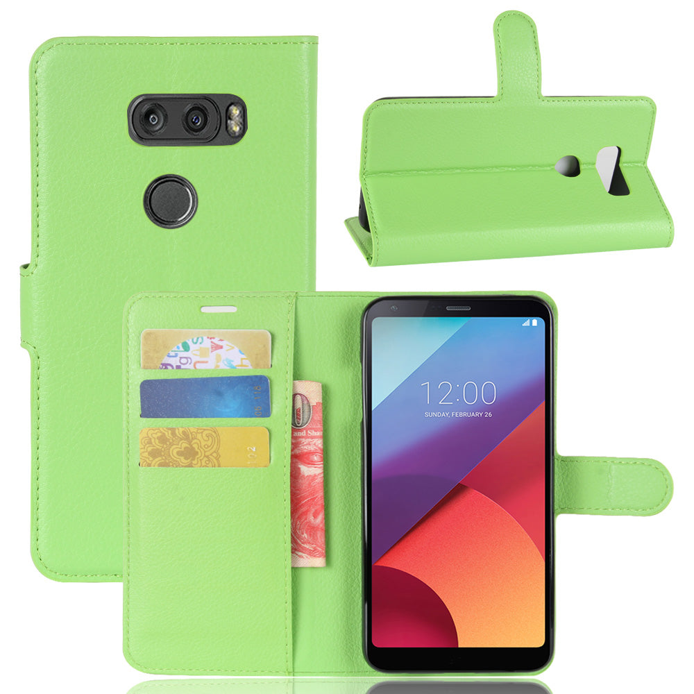 LG V30+ Pu Wallet Case [Green]