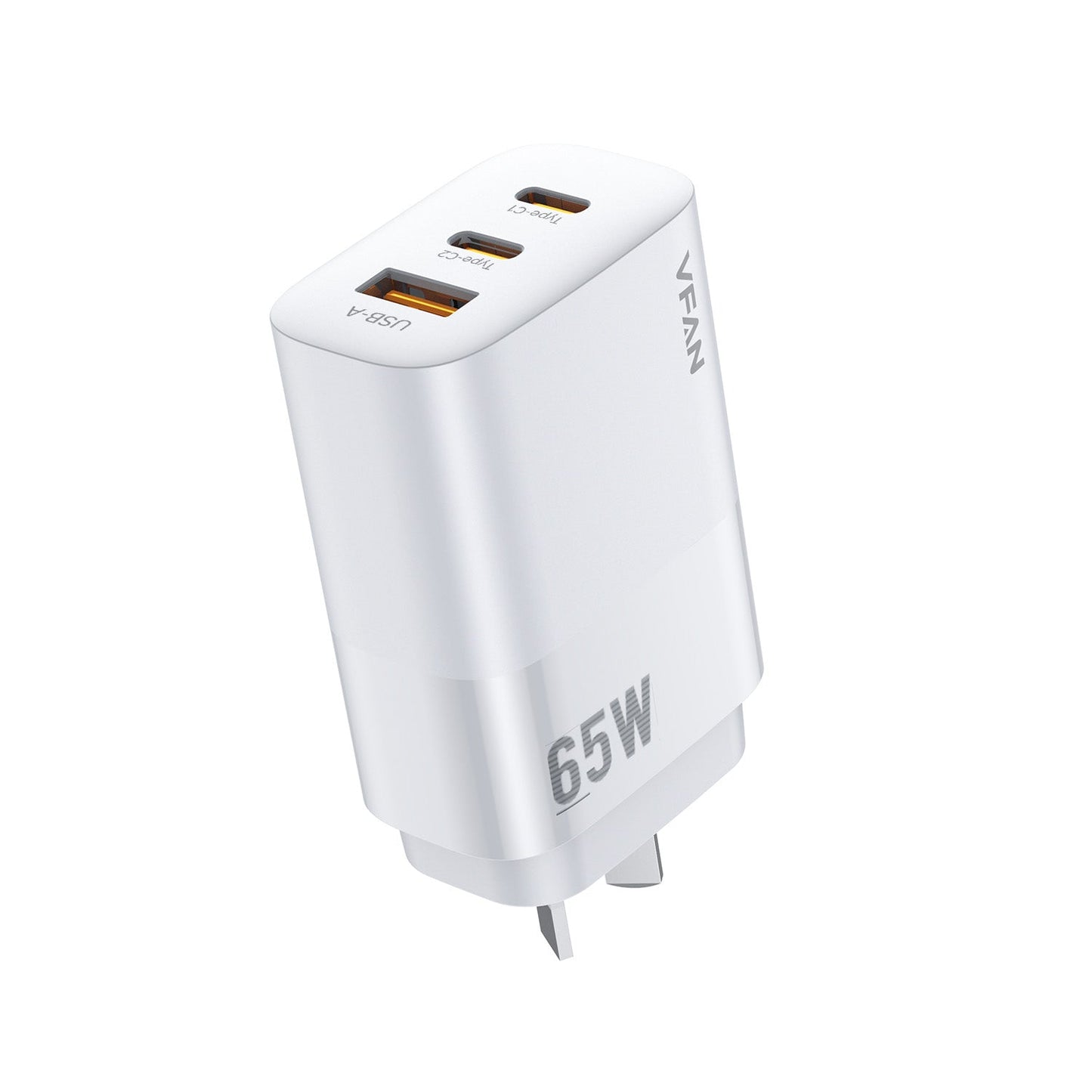 Vipfan 65W GaN Ultra Fast Charger w/ 2 USB-C & USB-A (AU7)