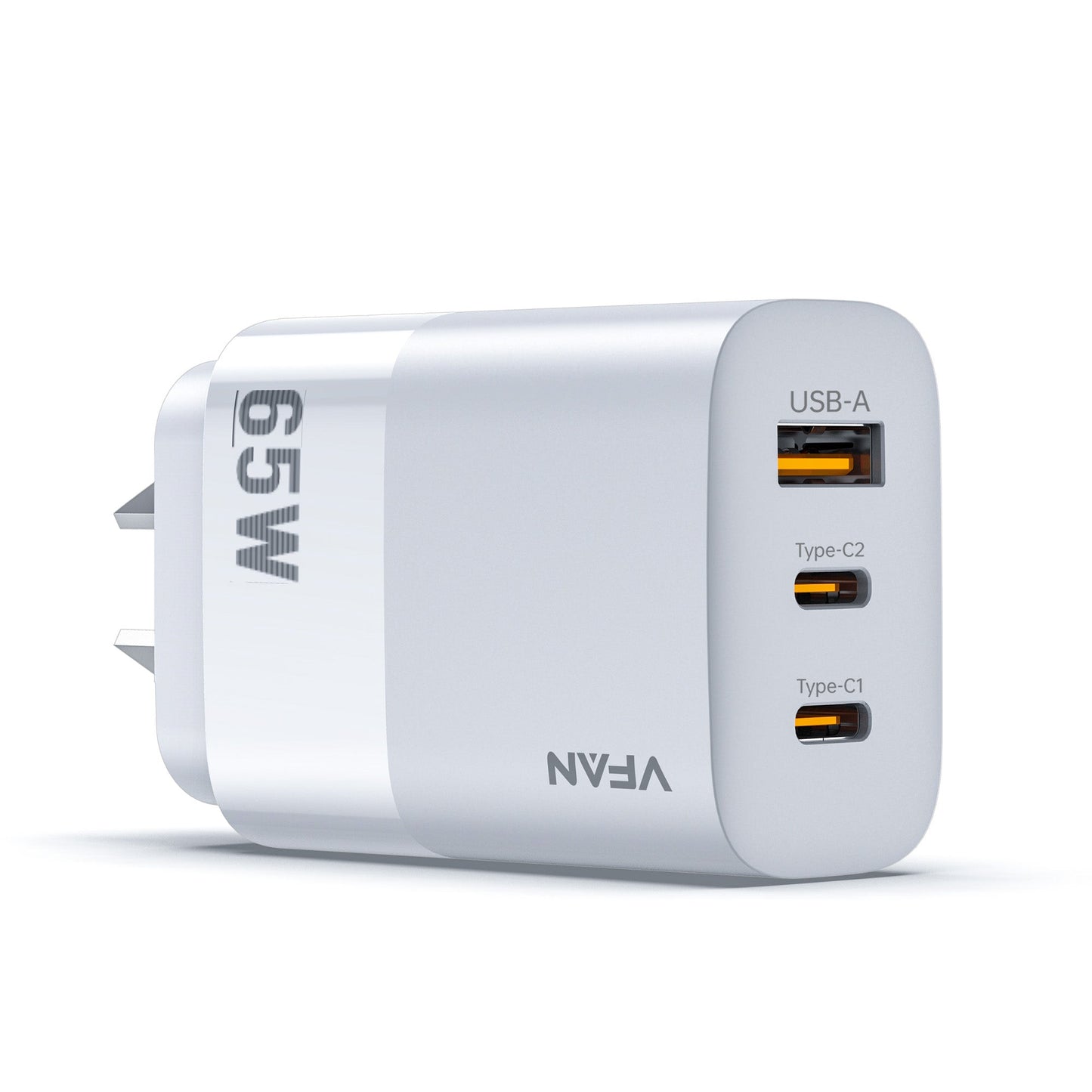 Vipfan 65W GaN Ultra Fast Charger w/ 2 USB-C & USB-A (AU7)