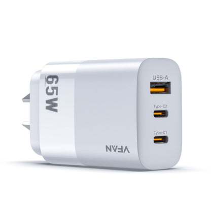 Vipfan 65W GaN Ultra Fast Charger w/ 2 USB-C & USB-A (AU7)