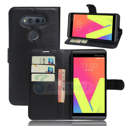 LG V20 Pu Wallet Case [Black]