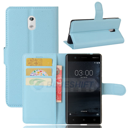 Nokia 3 Pu Wallet Case [Lightblue]