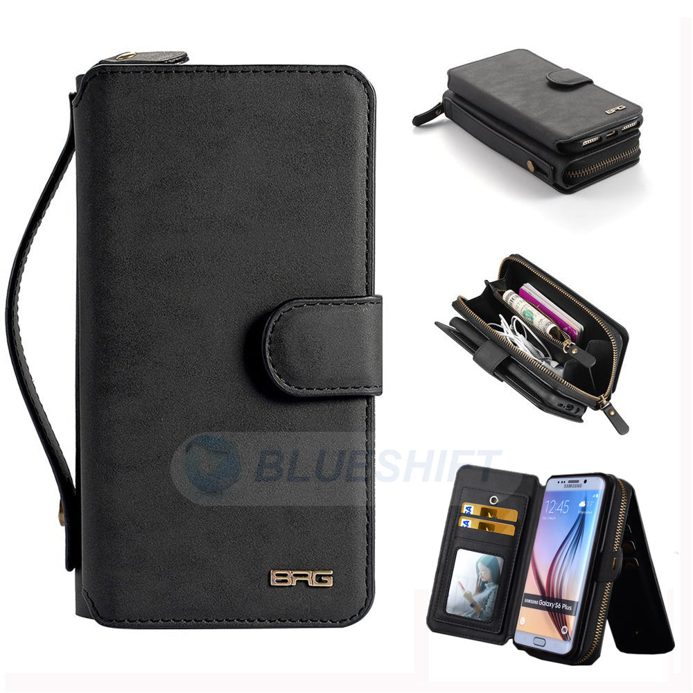 Samsung Galaxy S6 Edge Plus Deluxe Zipper Case Black