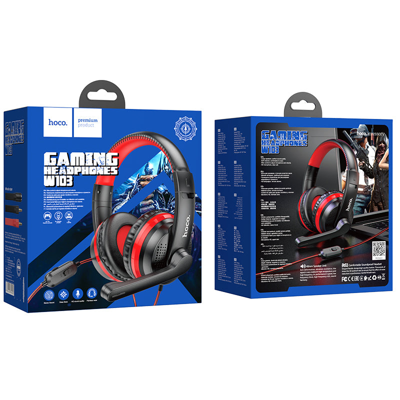 Gaming Headset w/ Mic (W103) [Red]