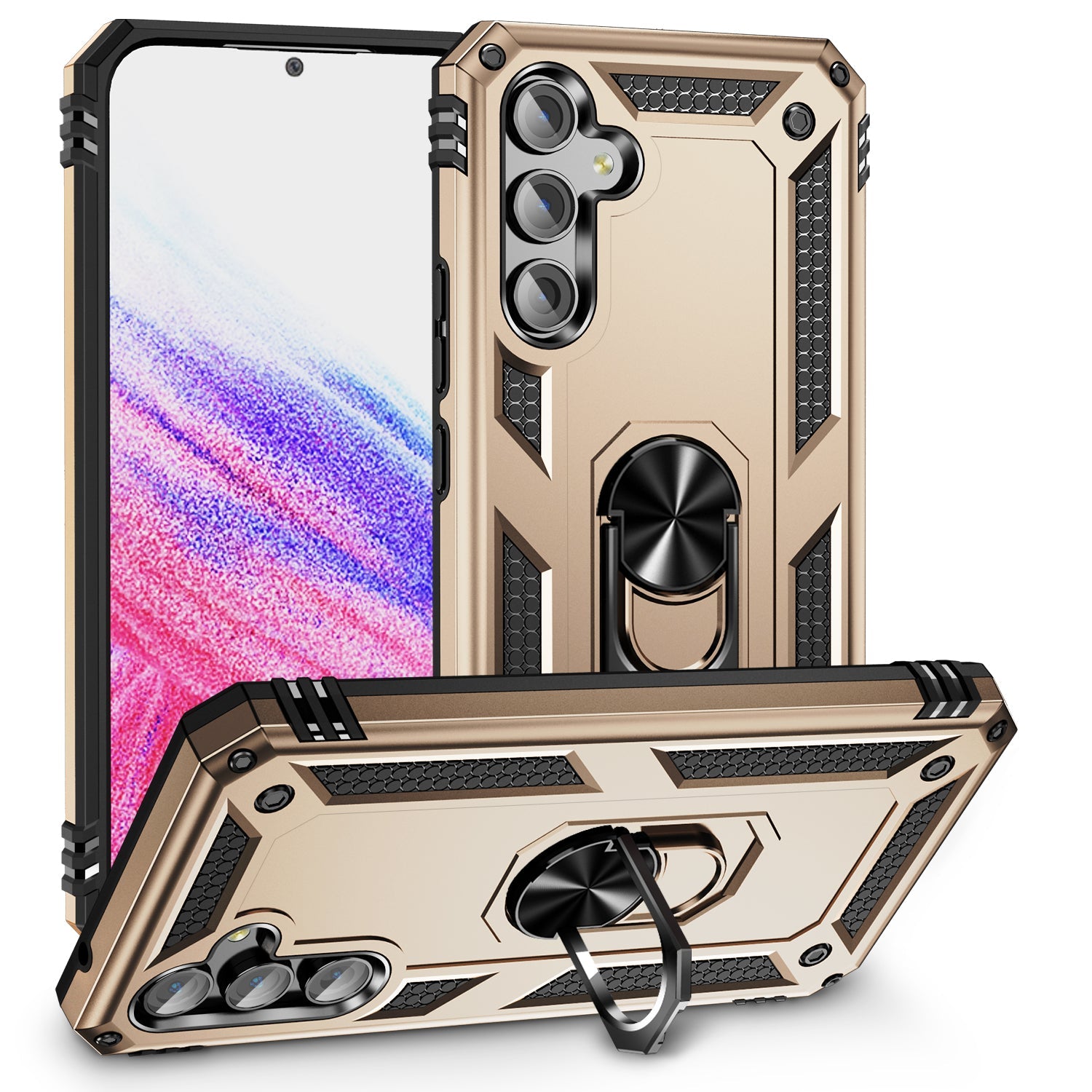 Galaxy A54 5G Military Armour Ring Case [Gold]