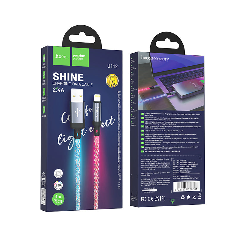 Hoco Colorful LED USB Cable - Lightning (U112)