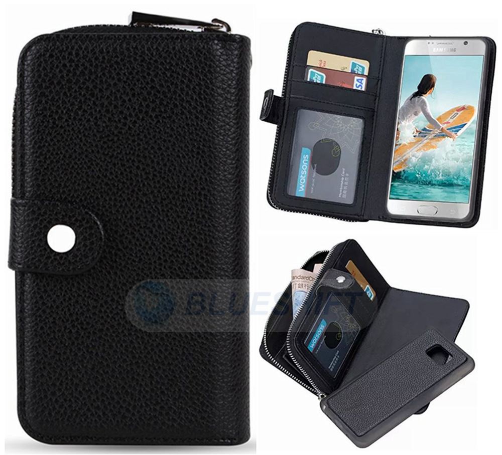 Samsung Galaxy S6 Zipper Wallet Case Black