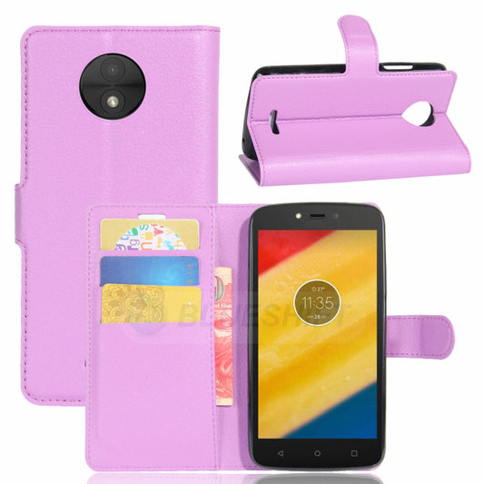 Moto C Pu Wallet Case [Purple]