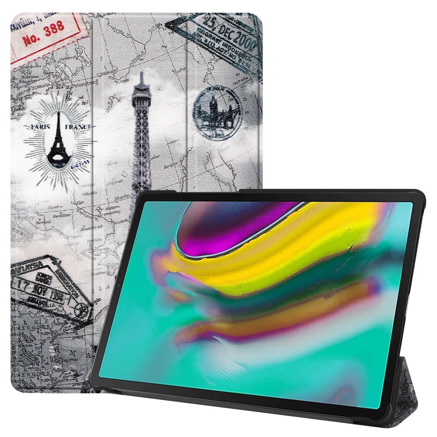 Galaxy Tab S5E T720 Designer Tri-Fold Case [Eiffeltower]