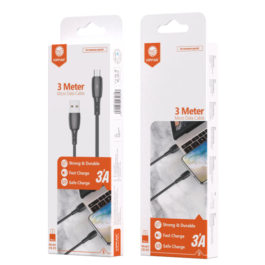 Vipfan Charge Cable (X5) - Micro USB [ 3M - Black ]