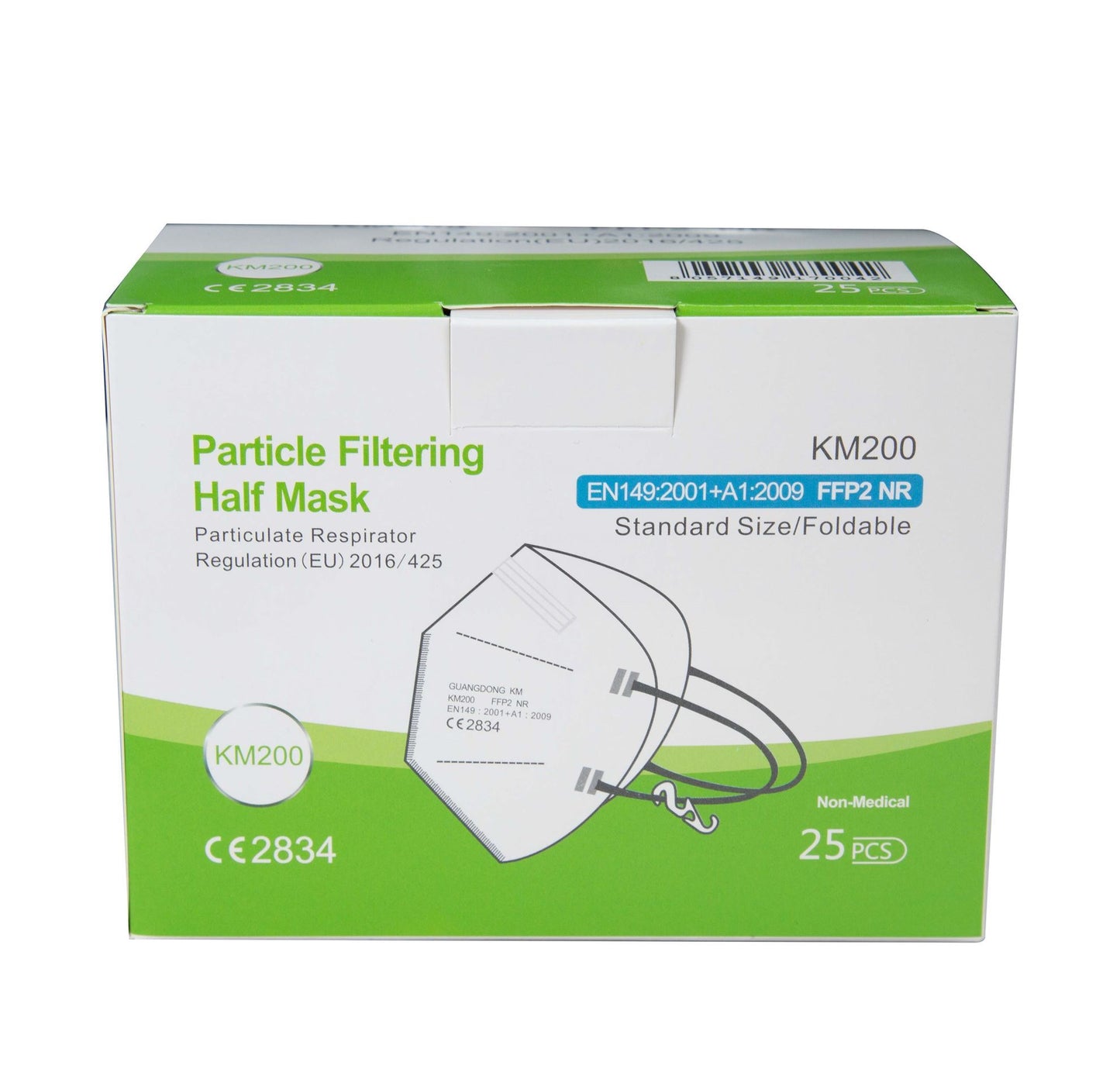 FFP2 Protective Face Mask - 25pcs Mask Bands Fit Comfortably and Clip Behind Head. Nose Bridge can be Moulded to Fit Nose.*Non-Medical* White STOCK CLEARANCE SALE Up to 75% OFF