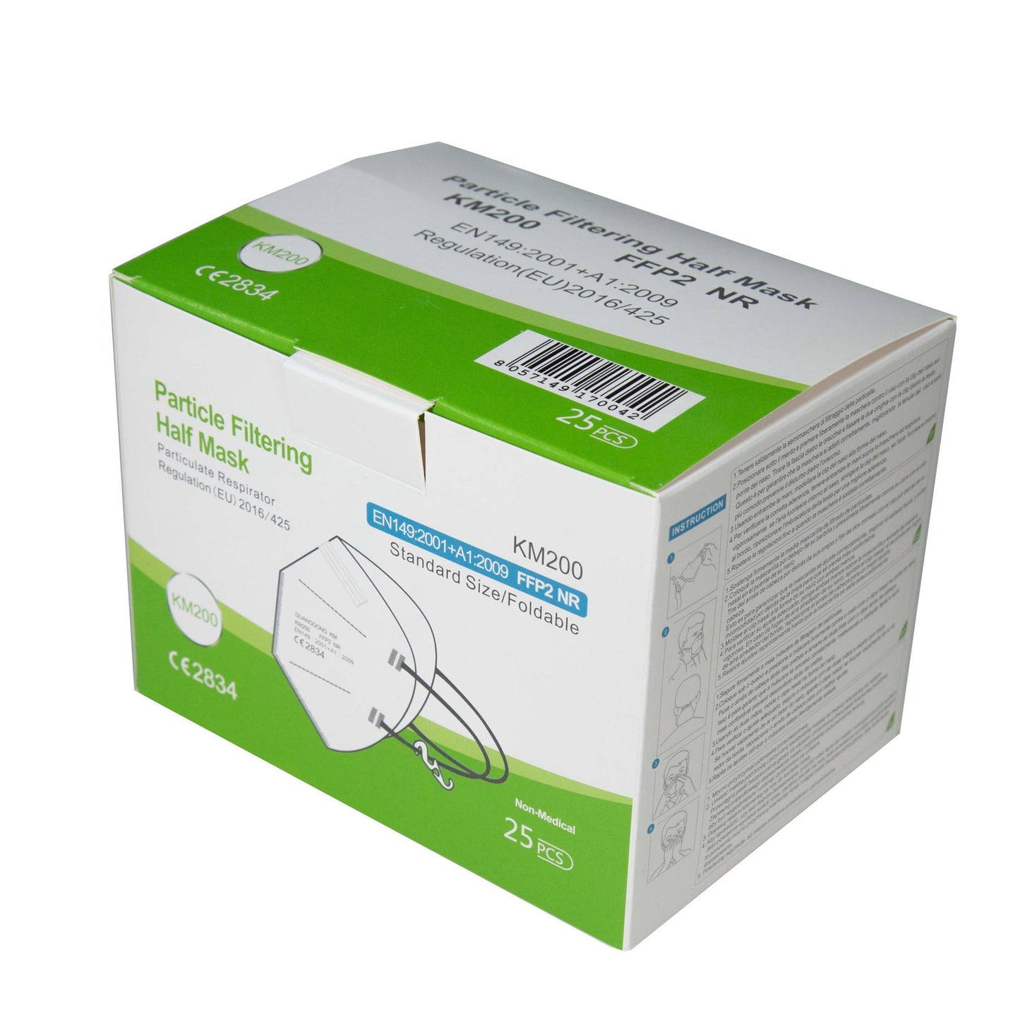 FFP2 Protective Face Mask - 25pcs Mask Bands Fit Comfortably and Clip Behind Head. Nose Bridge can be Moulded to Fit Nose.*Non-Medical* White STOCK CLEARANCE SALE Up to 75% OFF