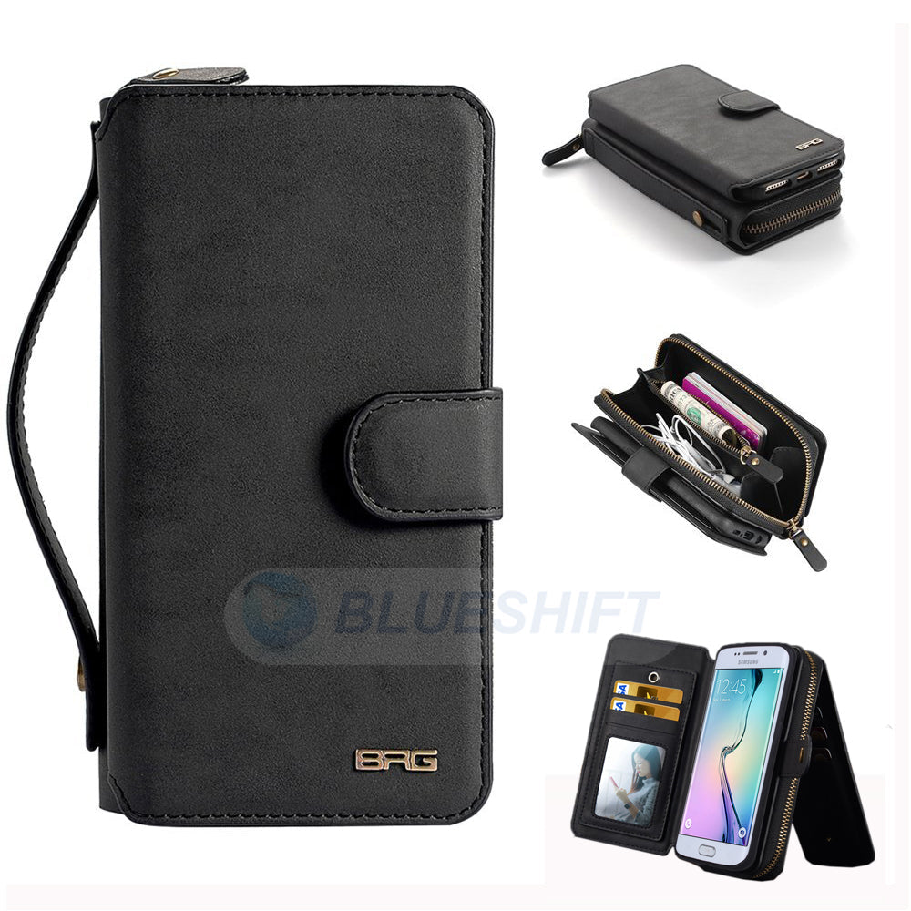 Samsung Galaxy S6 Edge Deluxe Zipper Case Black