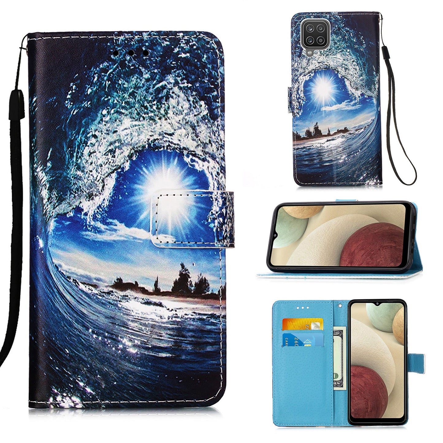 Samsung Galaxy A12 Designer PU Case SeaWave