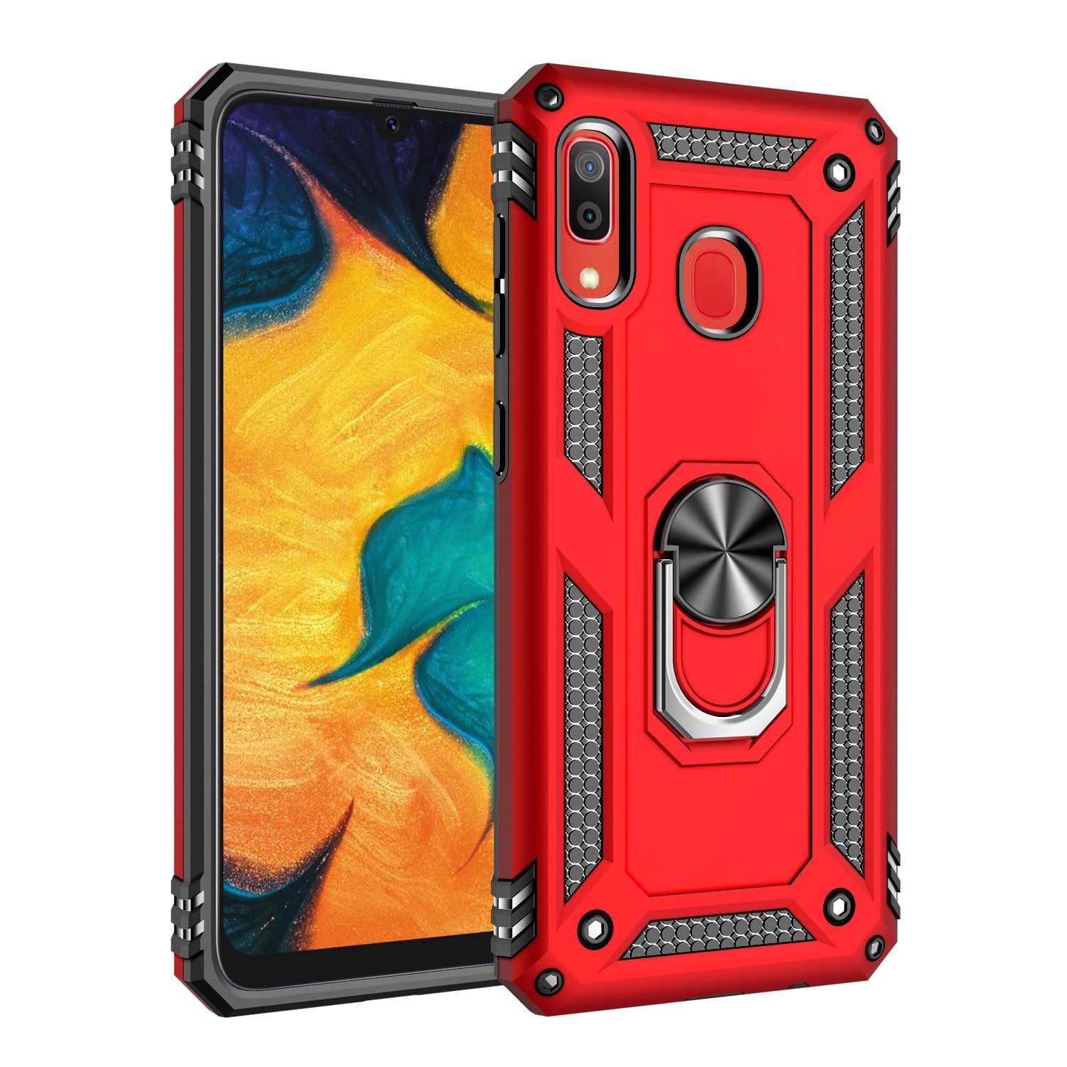 Galaxy A20 Military Armour Case [Red]