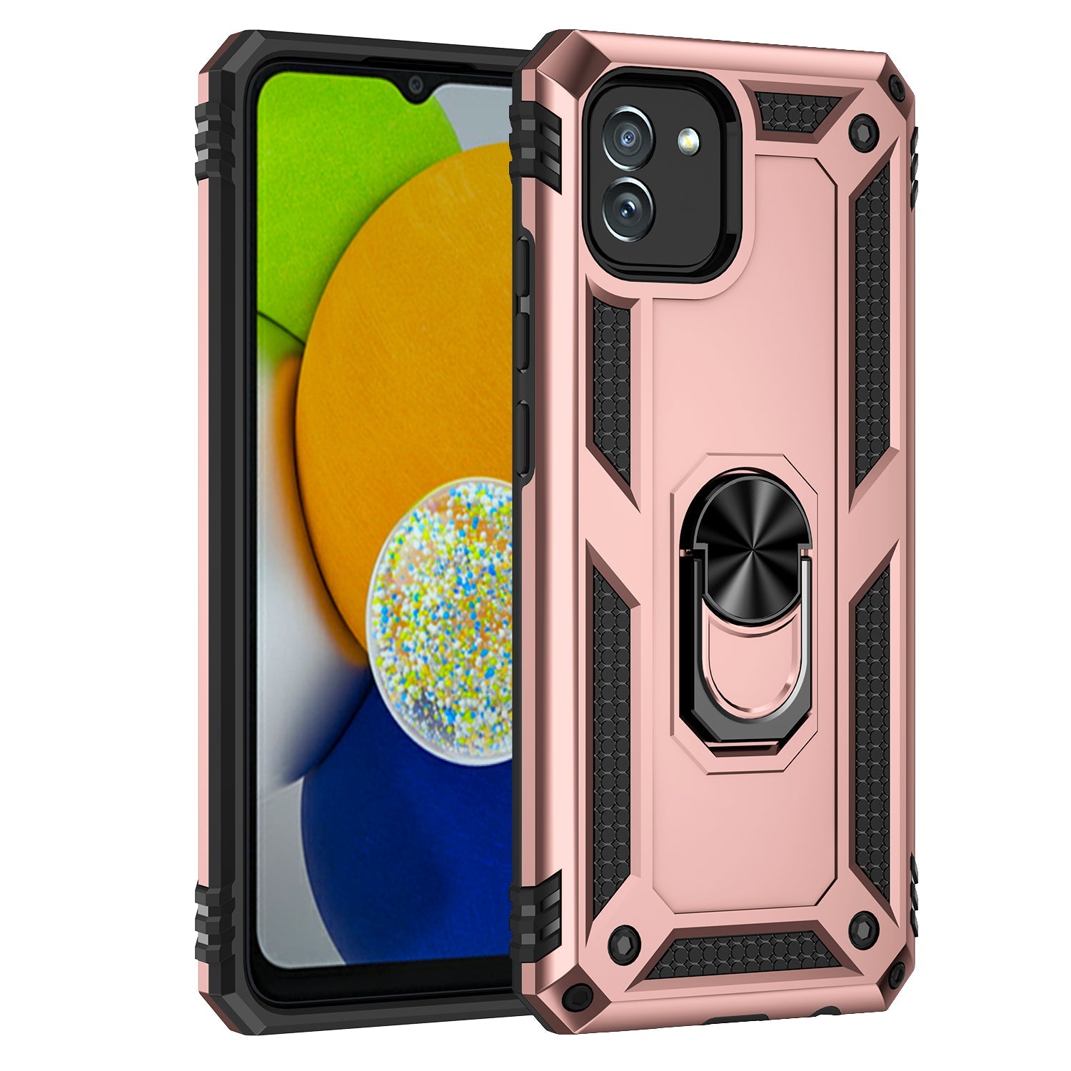 Galaxy A03 Military Armour Ring Case [Rosegold]