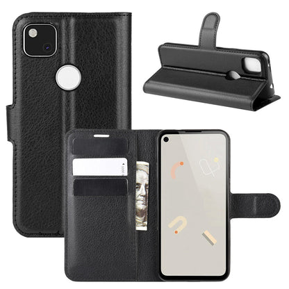 Google Pixel 4A 4G Pu Wallet Case [Black]