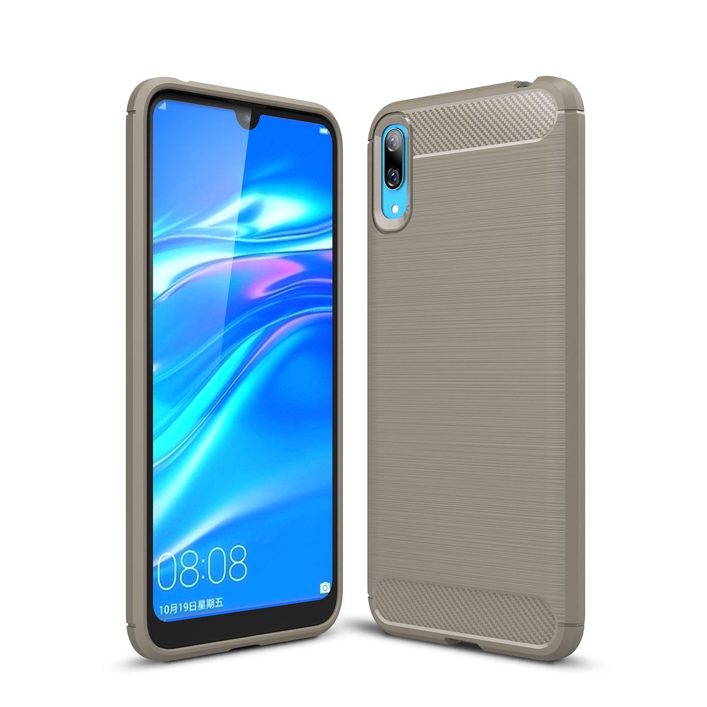 Huawei Y7 Pro 2019 Carbon Fibre Case Grey