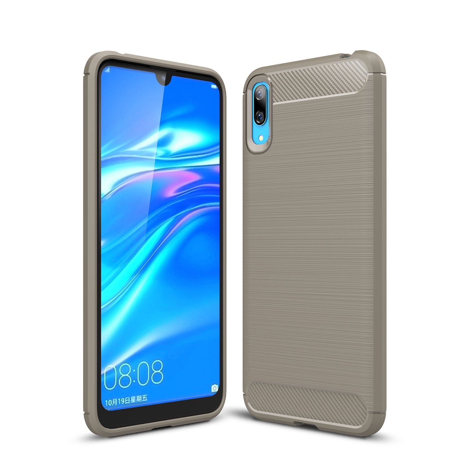 Huawei Y7 Pro 2019 Carbon Fibre Case Grey