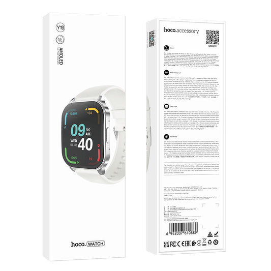 Smart Sports Watch w/ Call Feature, AMOLED, 7~10 Days Battery Life (Y19) [Silver]