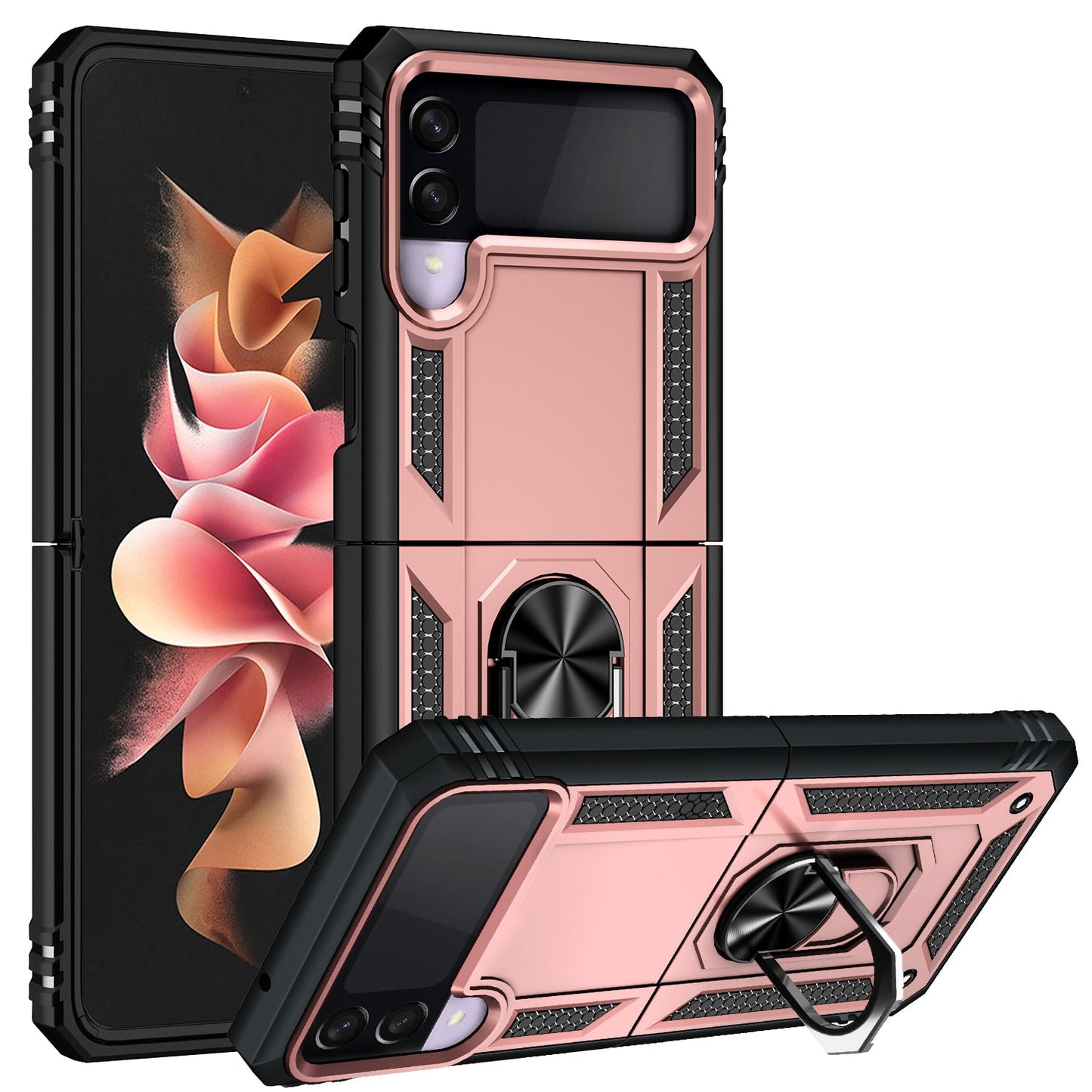 Galaxy Z Flip3 5G Military Armour Case [Rosegold]
