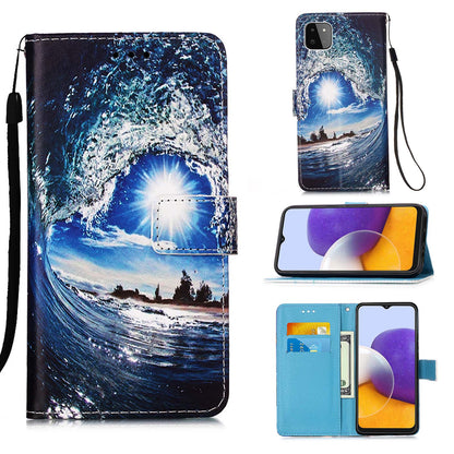 Samsung Galaxy A22 5G Designer PU Case SeaWave