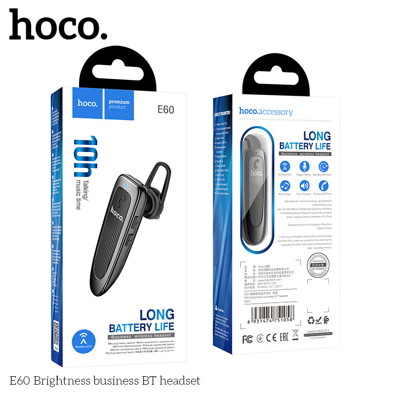 Hoco Bluetooth Earphone w/ 10 Hours (E60)