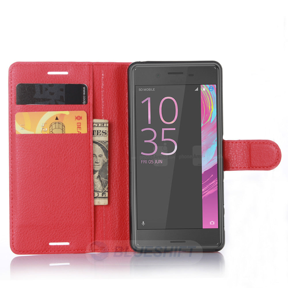Sony Xperia X PU Wallet Case [Red]