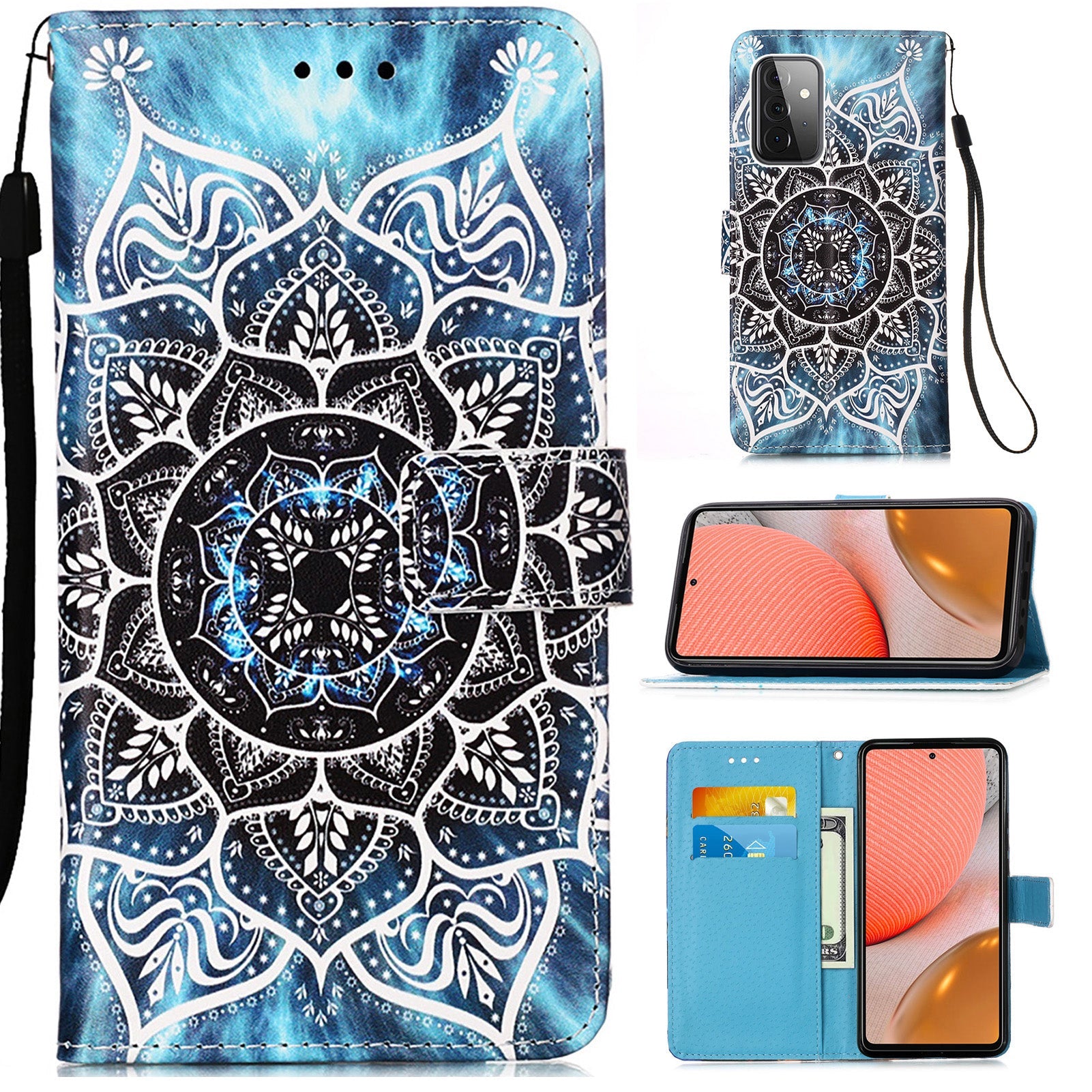 Samsung Galaxy A72 Designer PU Case Mandala