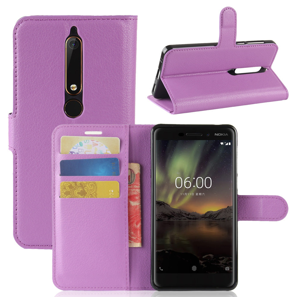 Nokia 6.1 Pu Wallet Case [Purple]