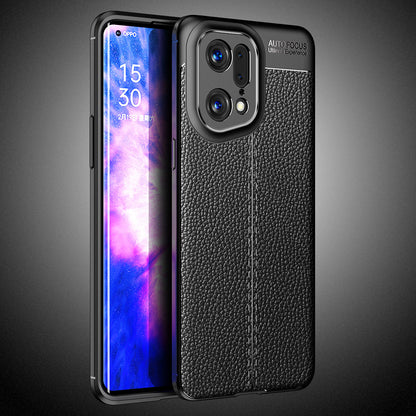 OPPO Find X5 Pro Leather Texture Case Black