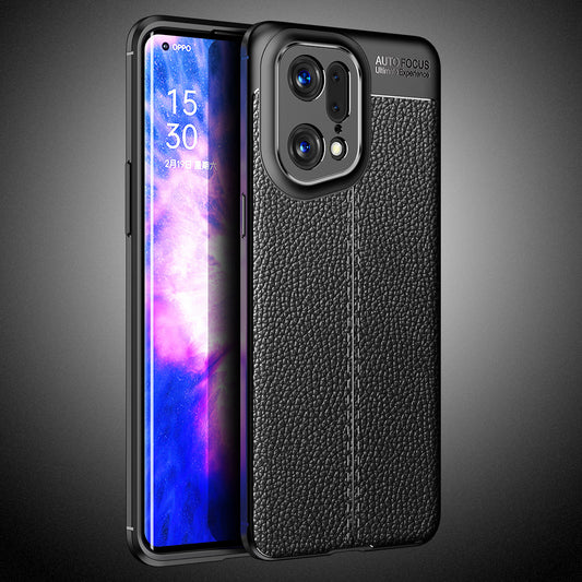 OPPO Find X5 Pro Leather Texture Case Black