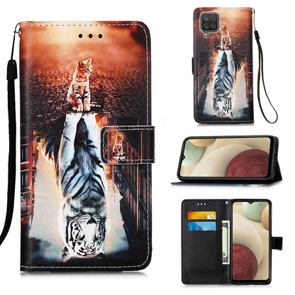 Samsung Galaxy A12 Designer PU Case Cat&Tiger