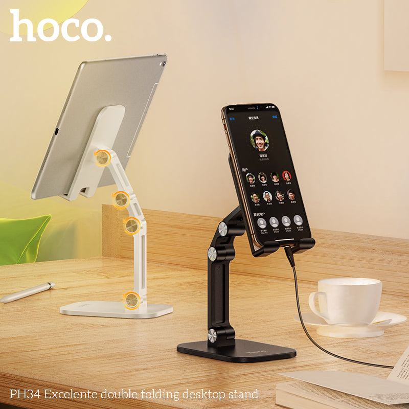Hoco Portable & Adjustable Desktop Stand for Phone & Tablet w/ Multi Hinge (PH34)