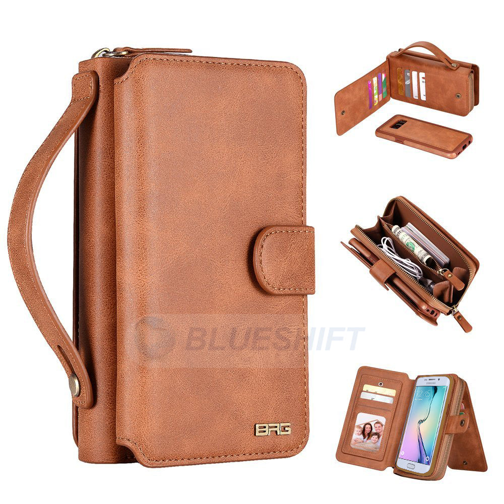 Samsung Galaxy S6 Edge Deluxe Zipper Case Brown
