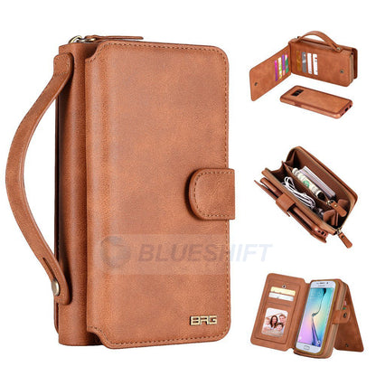 Samsung Galaxy S6 Edge Deluxe Zipper Case Brown