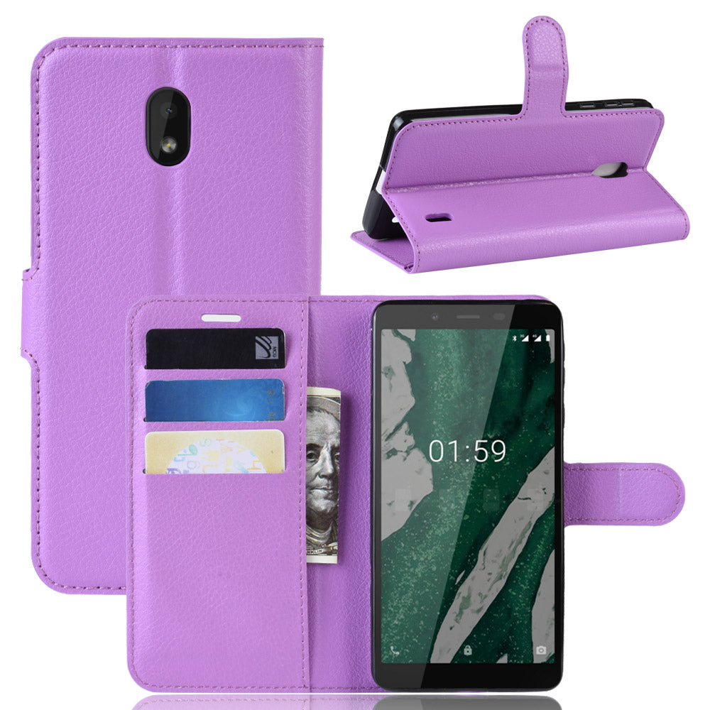 Nokia 1 Plus Pu Wallet Case [Purple]