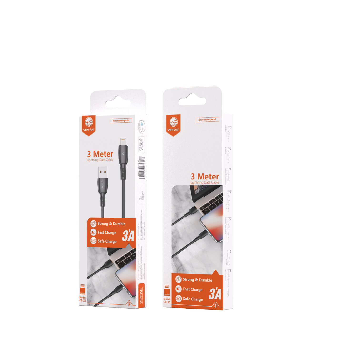 Vipfan Charge Cable (X5) - Micro USB [ 2M - White ]
