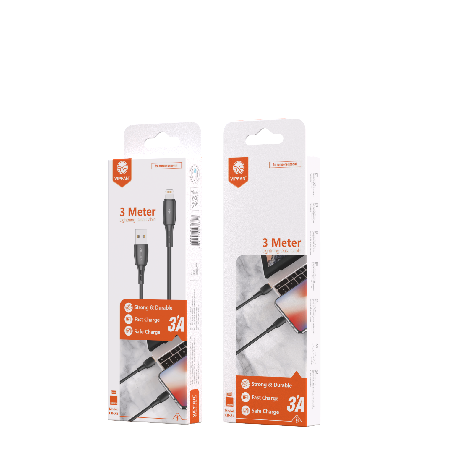 Vipfan Charge Cable (X5) - Micro USB [ 2M - White ]