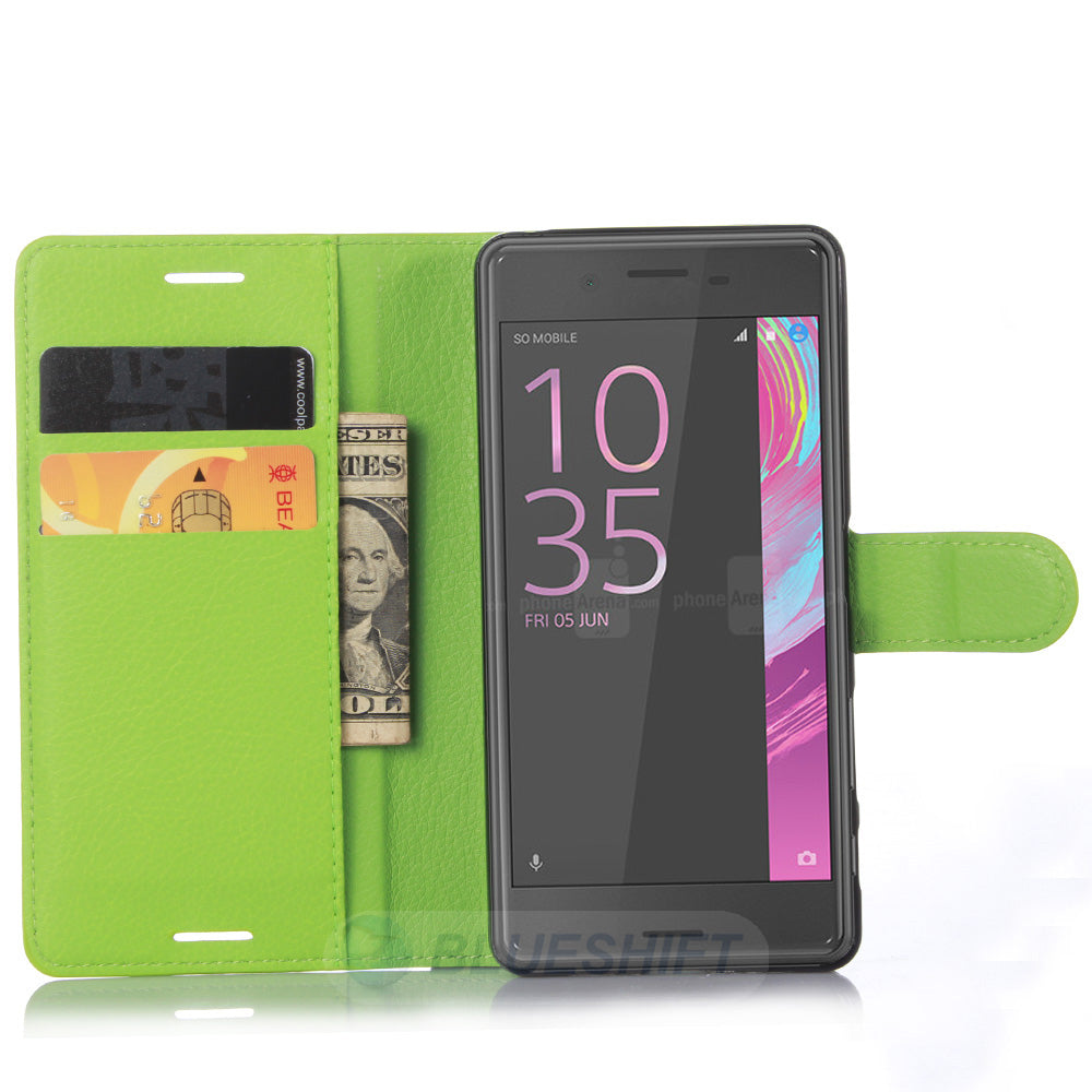 Sony Xperia X PU Wallet Case [Green]