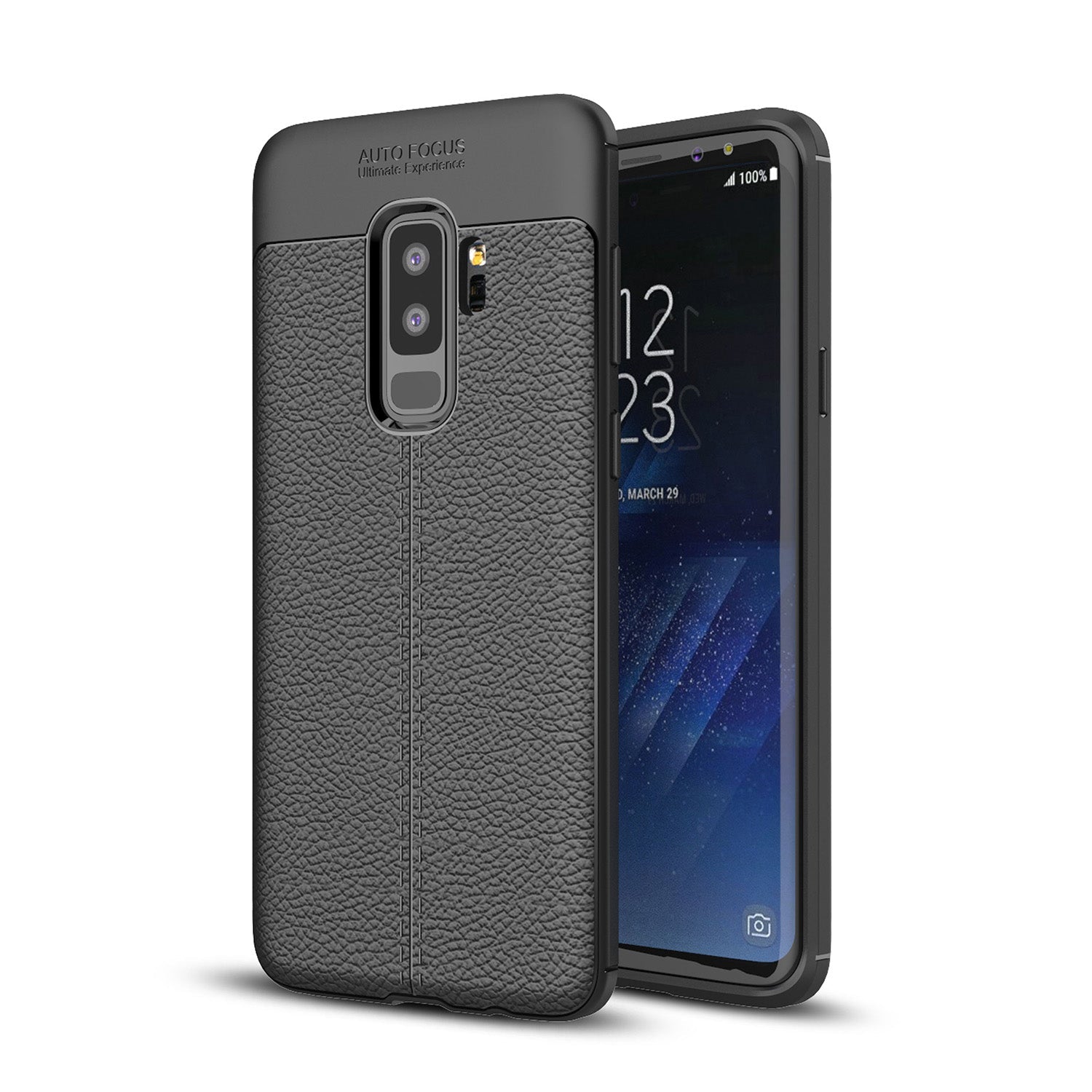 Samsung Galaxy S9 Plus Leather Texture Case Black