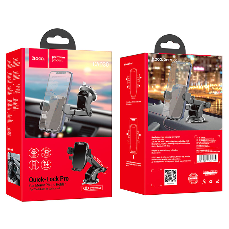Hoco Quick-Lock Pro Car Mount Phone Holder (CAD30)