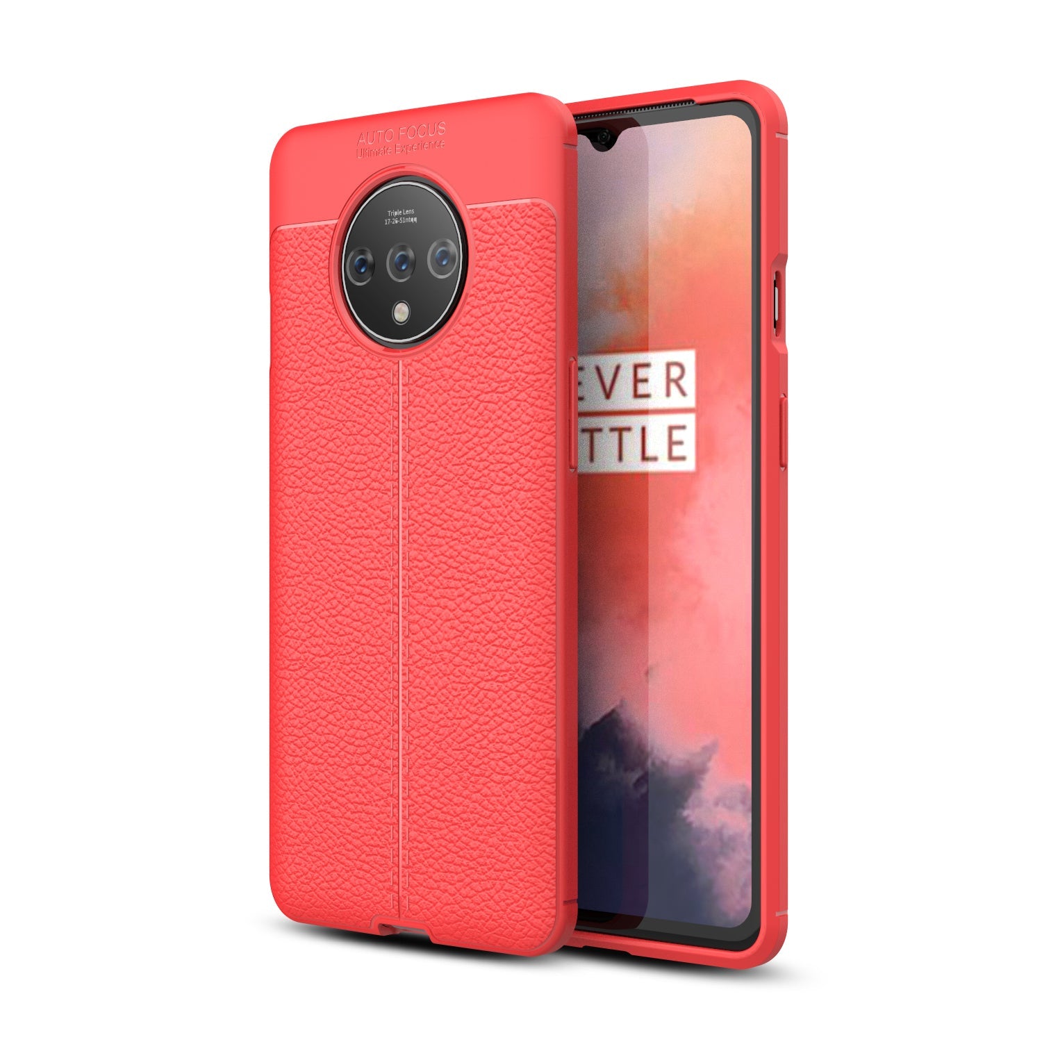 OnePlus 7T Leather Texture Case Red